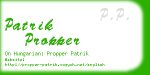 patrik propper business card